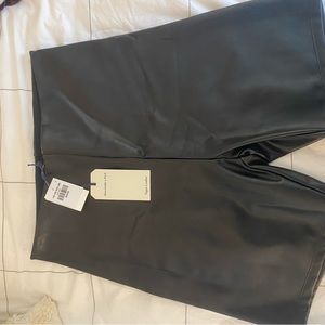 Abercrombie leather biker shorts.